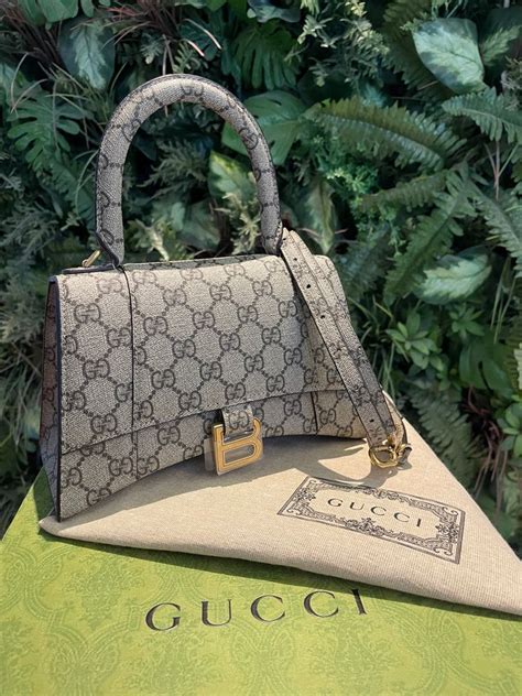 balenciaga hourglass bag x gucci|gucci and balenciaga collab bag.